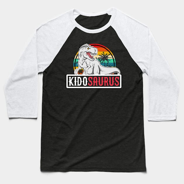 Kids Kidosaurus For Boys And Girls Toddler T-Rex Baseball T-Shirt by UniqueTeeDesigns